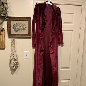 NastyGal velvet duster long cardigan
